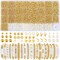 Spacer Beads for Jewelry Making, 2500Pcs Gold Round Beads for Bracelets, 4mm 6mm 8mm Spacer Loose Ball Bead Star Pearls Letter Bead for DIY Bracelet Jewelry Making Craft